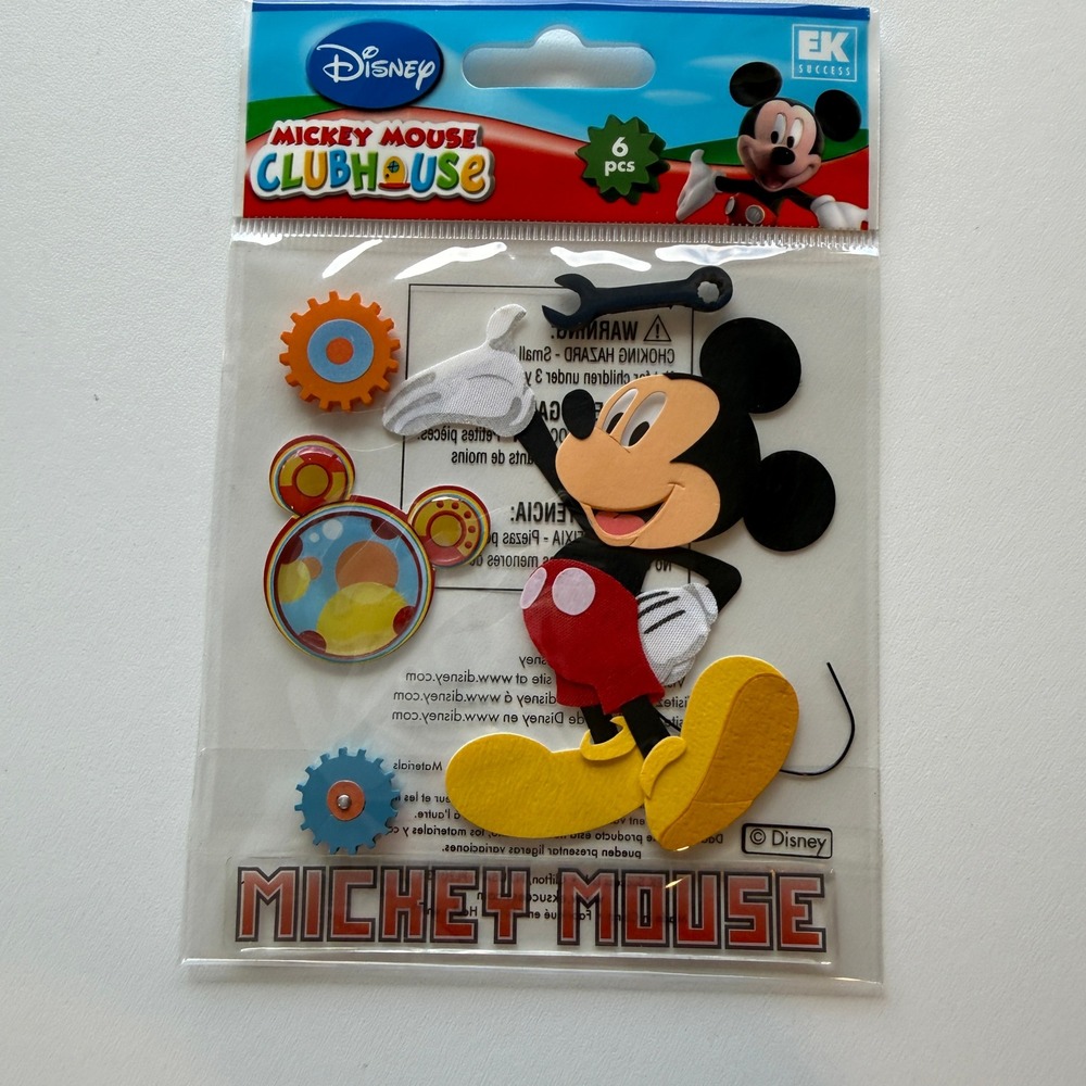 Disney Mickey Mouse Clubhouse 3D Dimensional Stickers EK Success 6pc DMCHM2